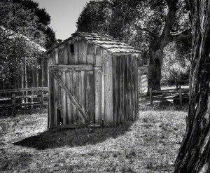 Outhouse by The Barn B+W