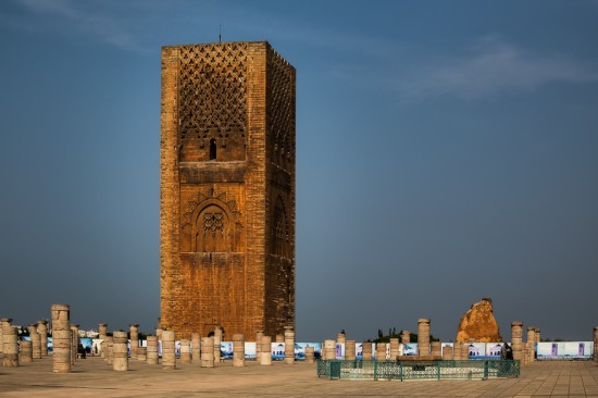 The unfinished Minaret of Hassan Tower