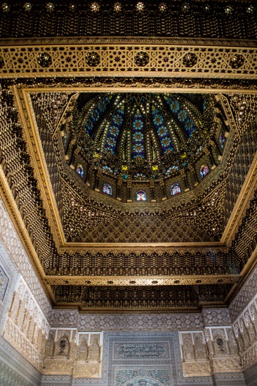 The amazing ceiling inside the Mausoleum of Mohammed V in Rabat