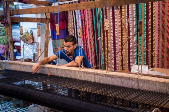 A Fabric Weaver in the Medina