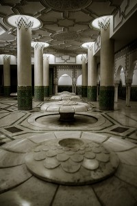 nterior of Hassan II Mosque in Casablanca